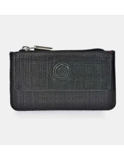 CROSS Monedero llavero cremallera de hombre piel Grabado