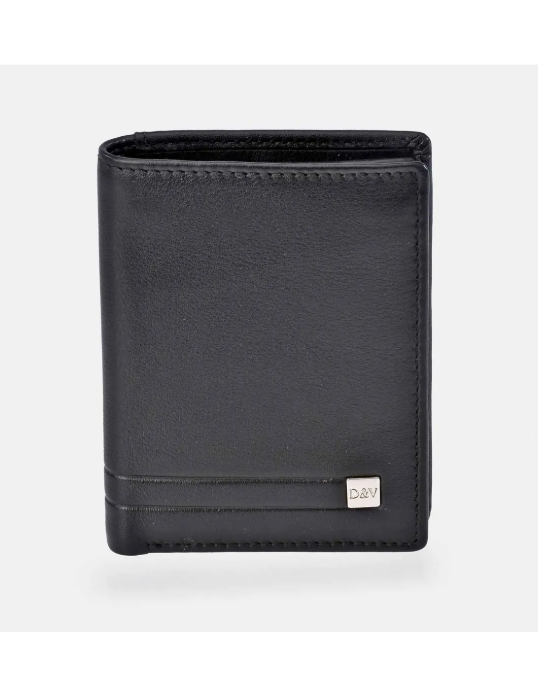 DAVILETTO cartera compacta para hombre en piel suave con aplique
