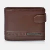 DAVILETTO Cartera de hombre de piel tipo americano con broche y estuche de regalo