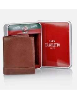DAVILETTO Cartera de hombre en piel con tarjetero y estuche de regalo