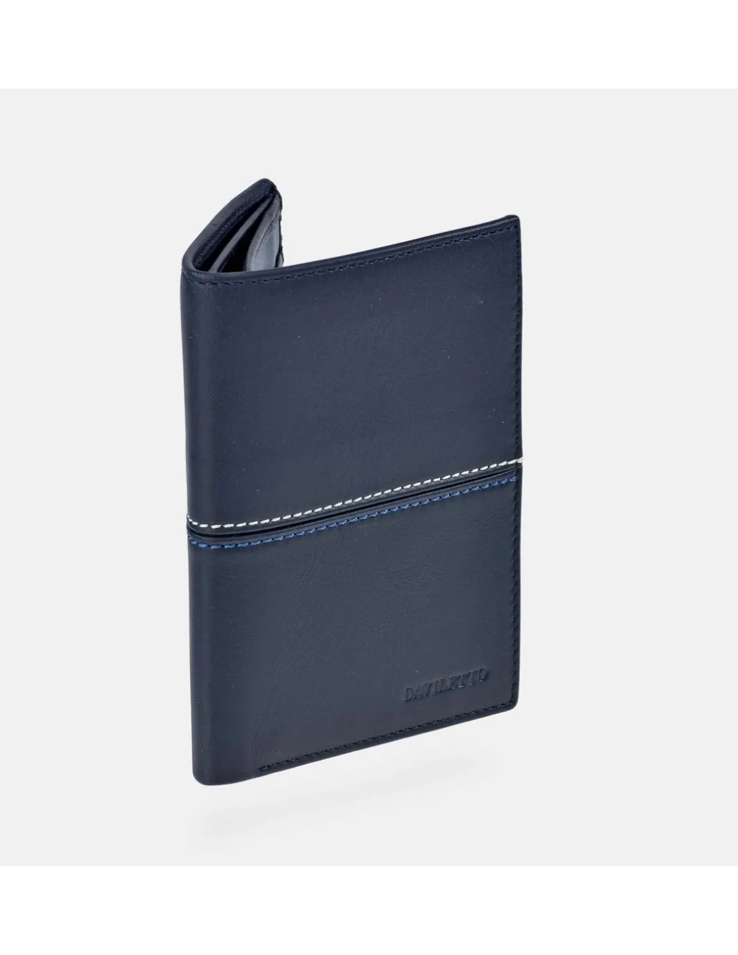DAVILETTO cartera de hombre en piel con costuras
