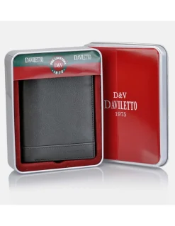 DAVILETTO Cartera de hombre en piel con tarjetero y estuche de regalo