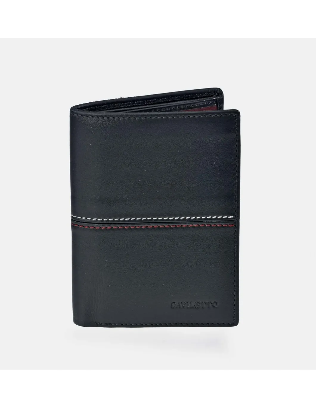 DAVILETTO cartera de hombre en piel con costuras