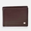 DAVILETTO cartera tipo americano para hombre con monedero en piel suave y aplique