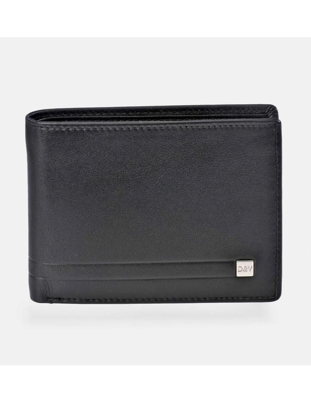 DAVILETTO cartera tipo americano para hombre con monedero en piel suave y aplique