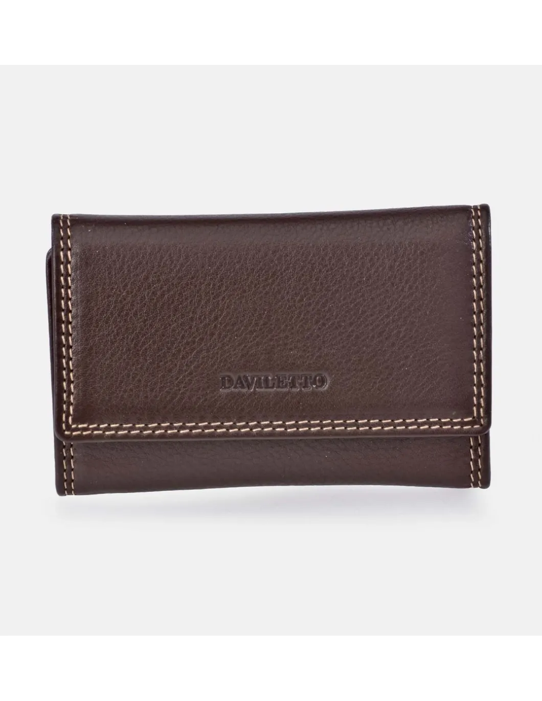 DAVILETTO Llavero con mosquetón para hombre en piel combinada
