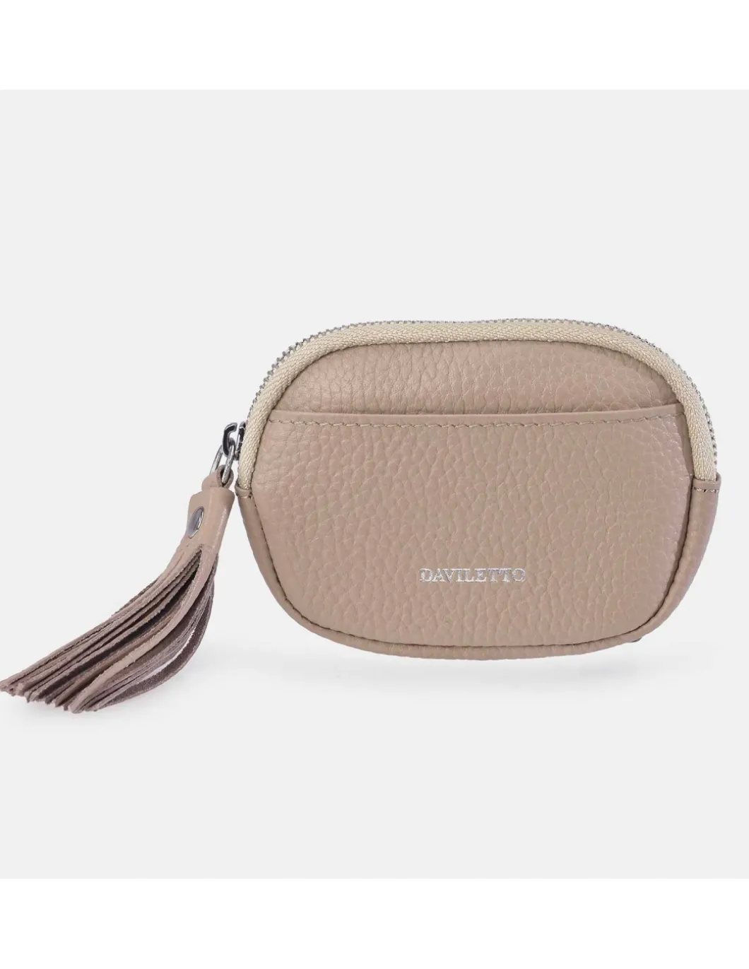 DAVILETTO monedero cremallera mini para mujer en piel grano