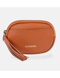 DAVILETTO monedero cremallera mini para mujer en piel grano