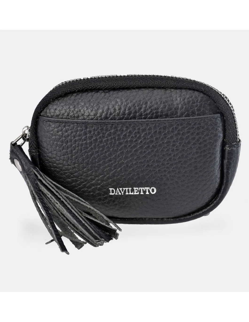 DAVILETTO monedero cremallera mini para mujer en piel grano