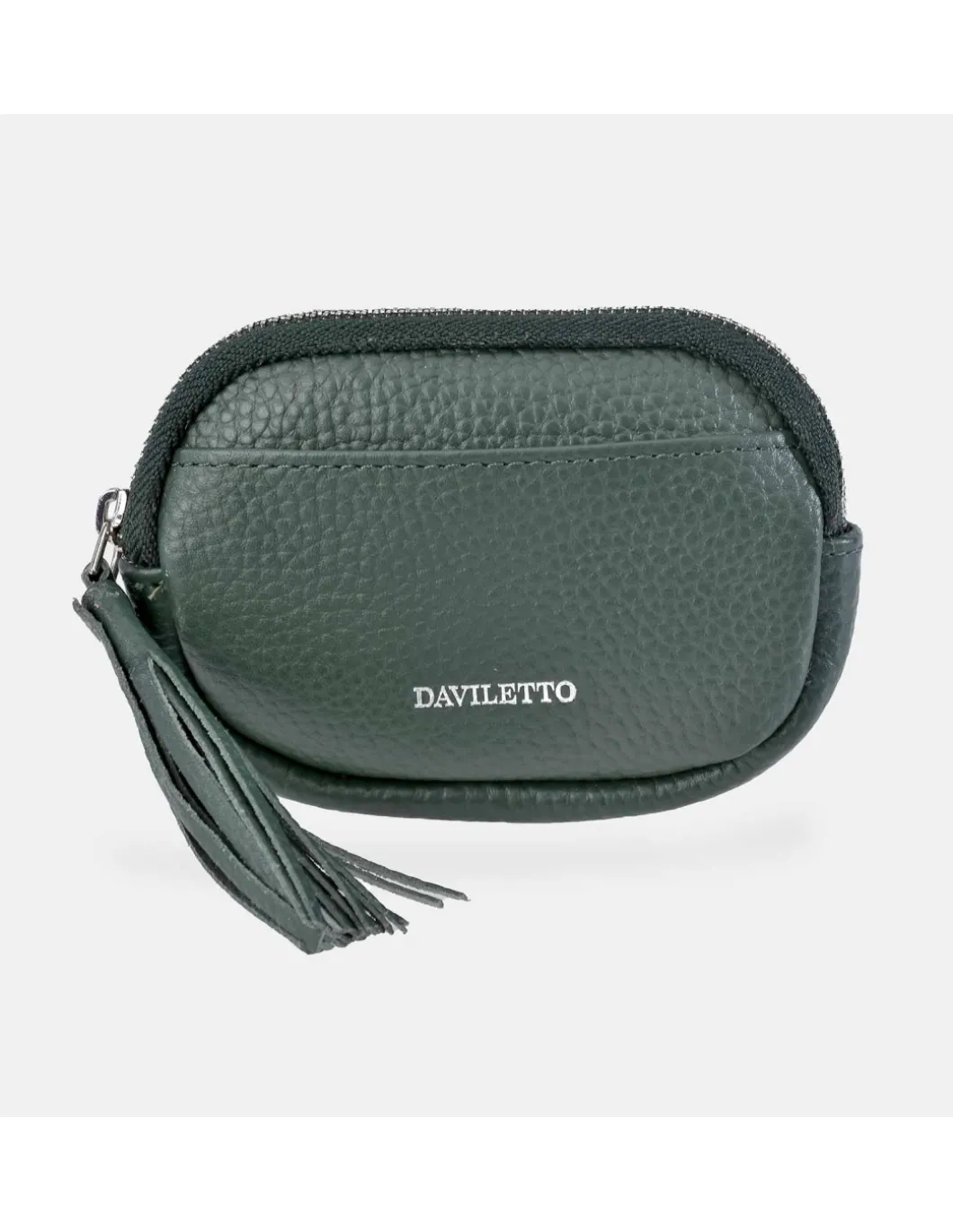 DAVILETTO monedero cremallera mini para mujer en piel grano