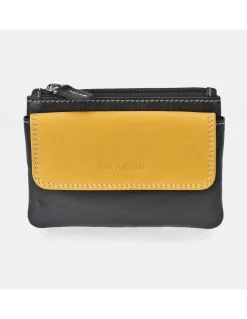 DAVILETTO monedero de piel color con cremallera para hombre