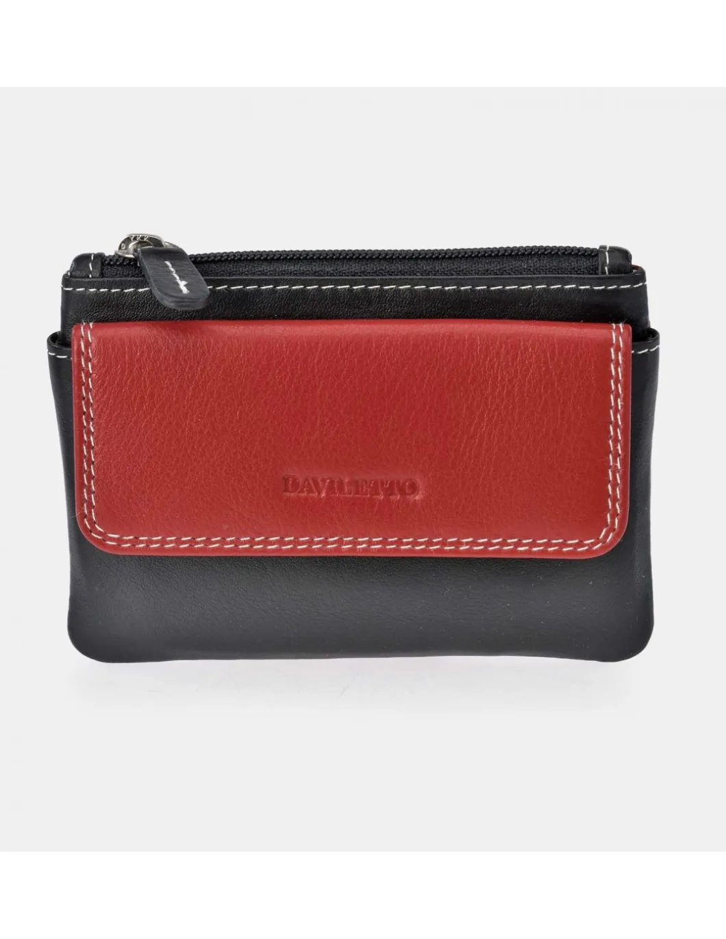 DAVILETTO monedero de piel color con cremallera para hombre