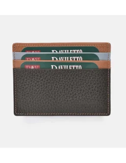 DAVILETTO Tarjetero plano para hombre en piel