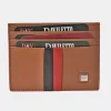 DAVILETTO Tarjetero plano para hombre en piel con bandas