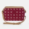 EL CABALLO Bolso bandolera con doble cremallera grabado para mujer en sintético y piel