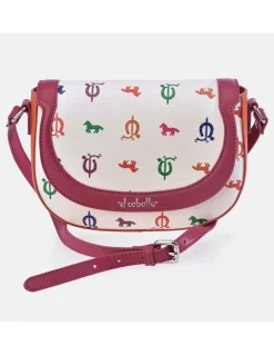 EL CABALLO Bolso bandolera con solapa en piel y lona