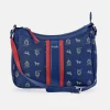 EL CABALLO Bolso bandolera para mujer en piel y lona estampada