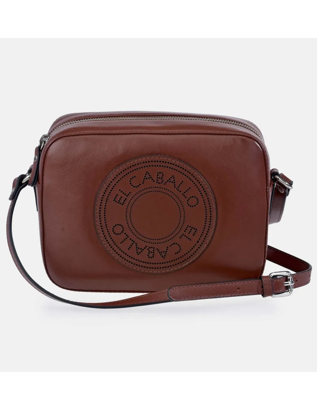 EL CABALLO bolso bandolera en piel Napa Perforada cremallera