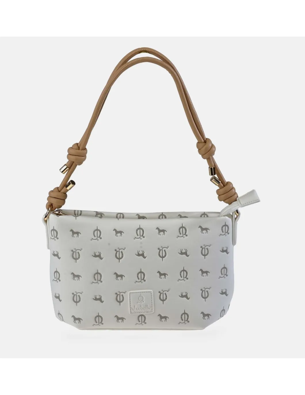EL CABALLO Bolso bandolera con cremallera grabado para mujer en sintético y piel