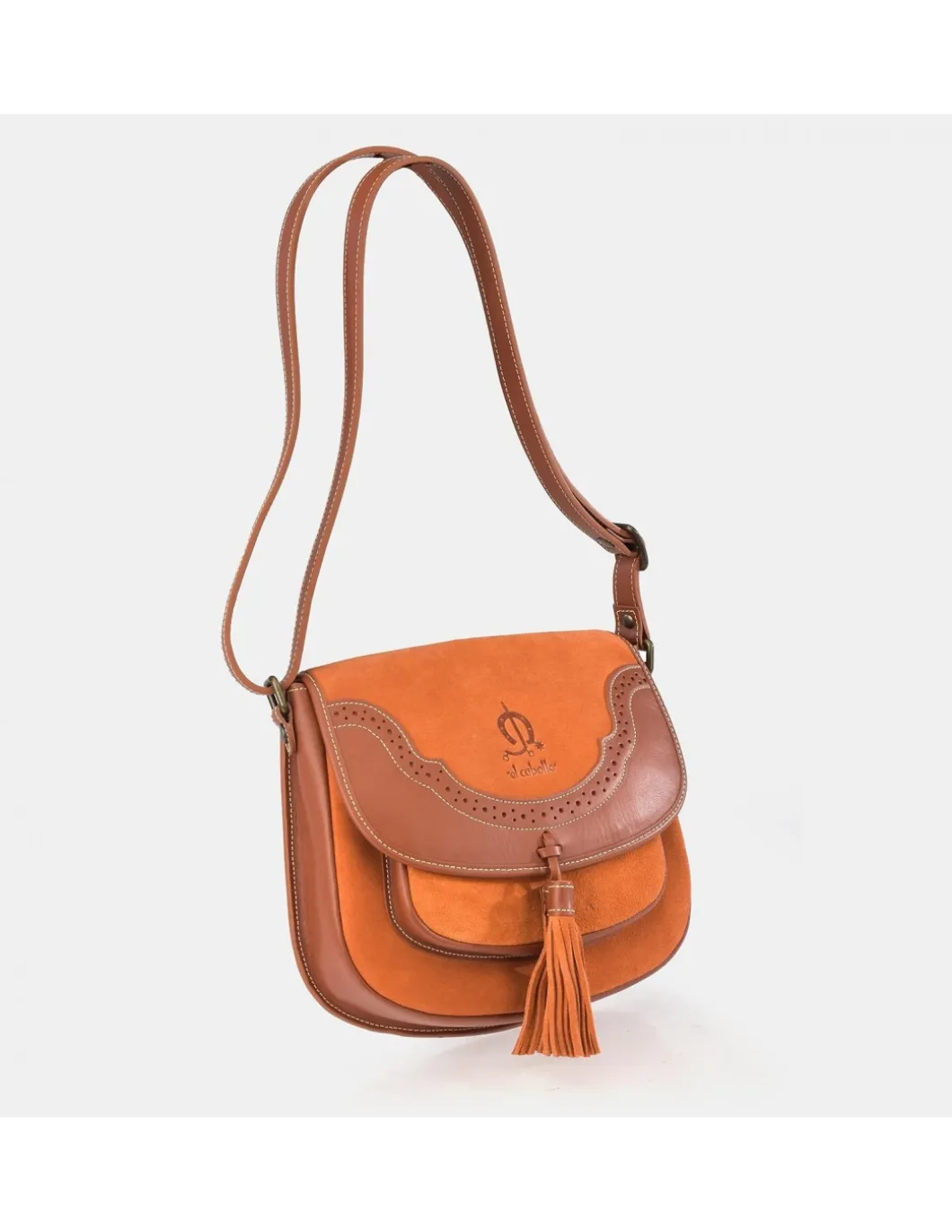 EL CABALLO Bolso bandolera gran solapa Mujer piel Serraje