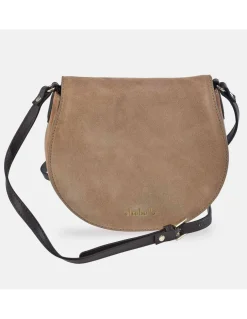 EL CABALLO Bolso bandolera con solapa para mujer en piel Serraje