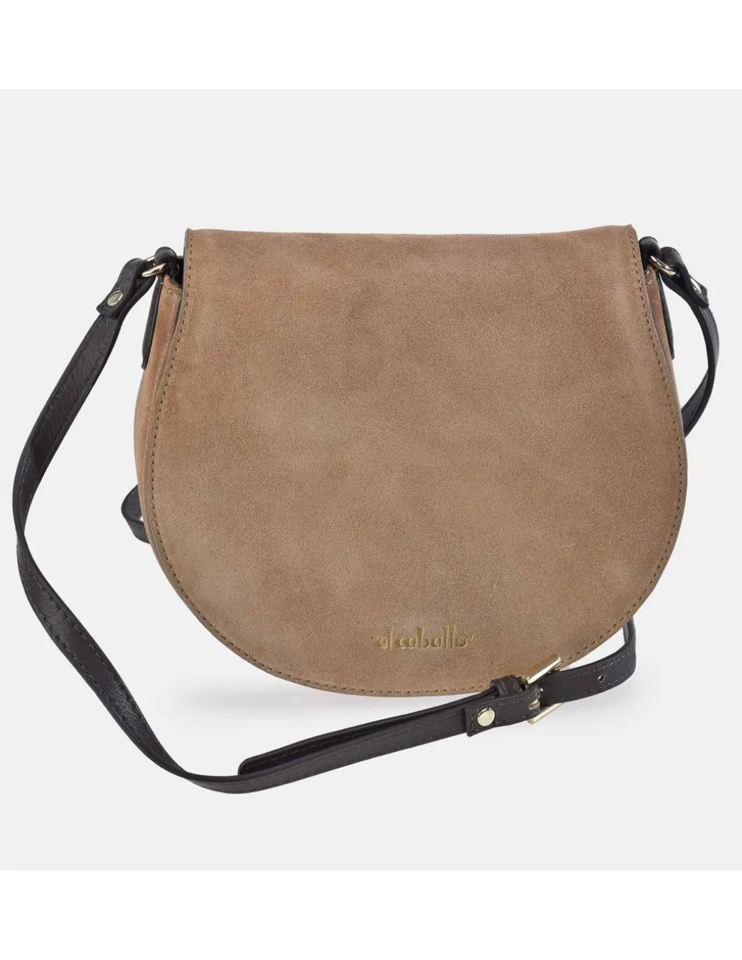 EL CABALLO Bolso bandolera con solapa para mujer en piel Serraje