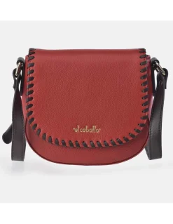 EL CABALLO Bolso bandolera con solapa para mujer colección piel Napa Travertino