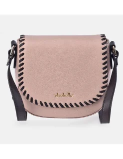 EL CABALLO Bolso bandolera con solapa para mujer colección piel Napa Travertino