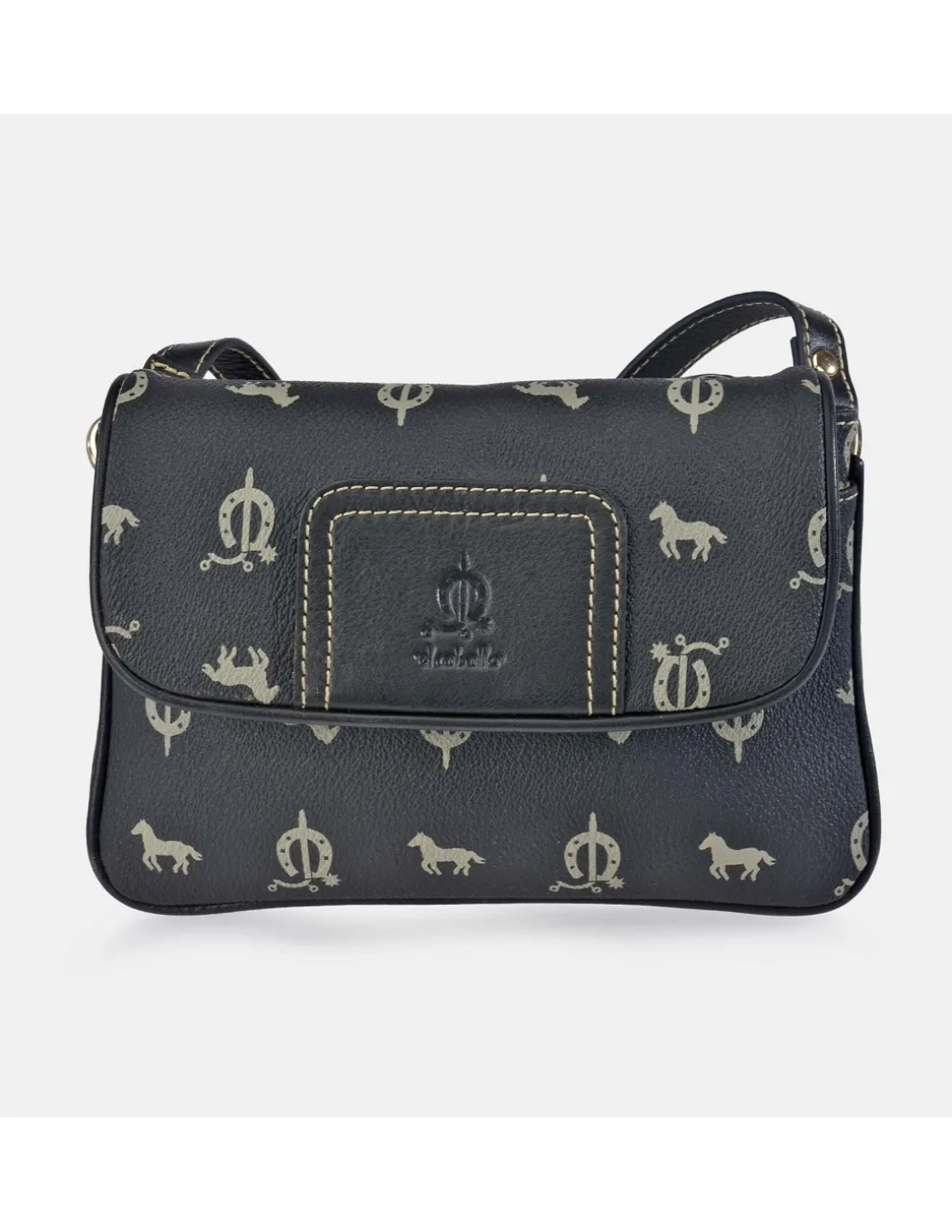 EL CABALLO Bolso Bandolera Solapa para Mujer calidad Lona Piel