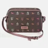 EL CABALLO Bolso con bandolera para mujer doble cremallera calidad lona y piel