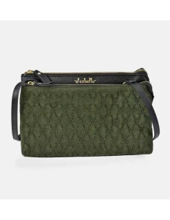EL CABALLO Bolso de bandolera con cremalleras para mujer calidad piel Serraje