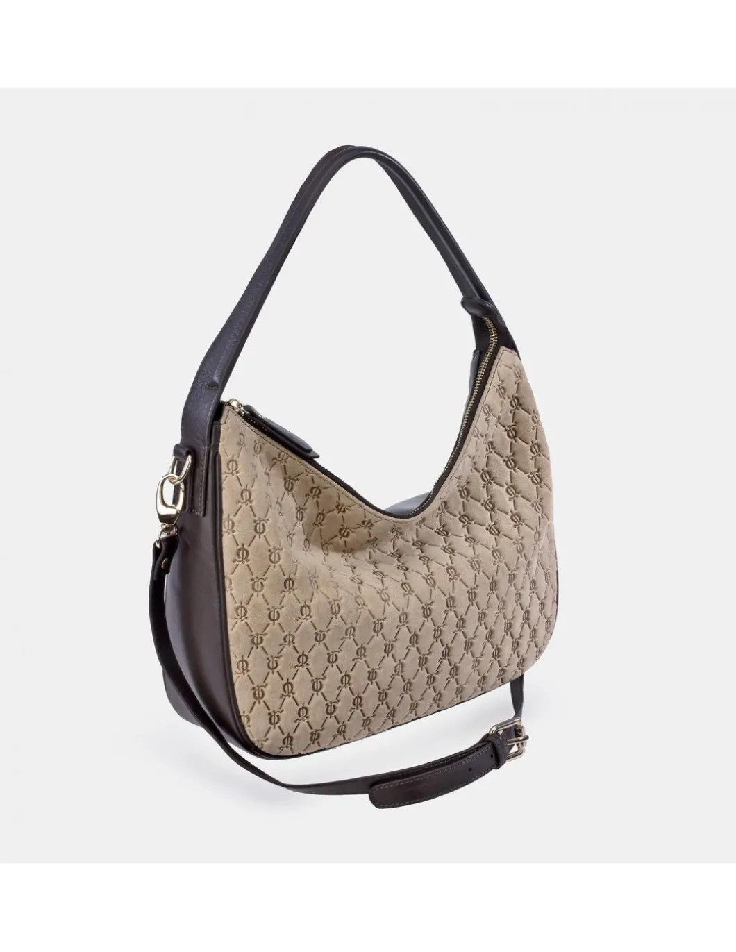 EL CABALLO Bolso de hombro con bandolera para mujer en piel y serraje grabado
