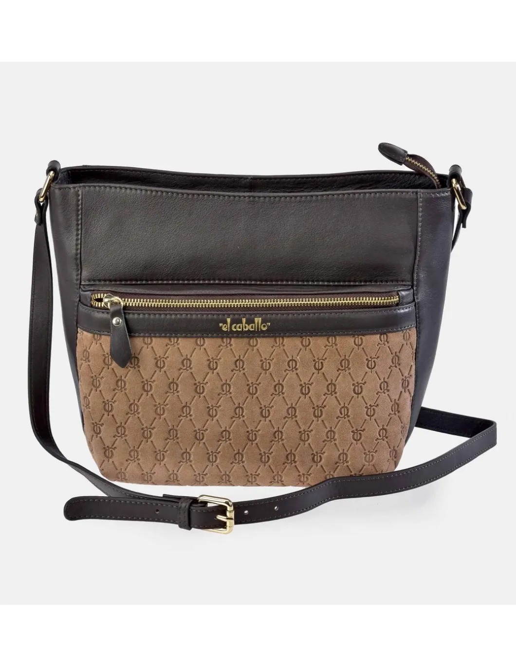EL CABALLO Bolso de hombro para mujer calidad piel Serraje