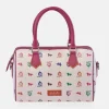 EL CABALLO Bolso de mano en lona estampada y piel con bandolera