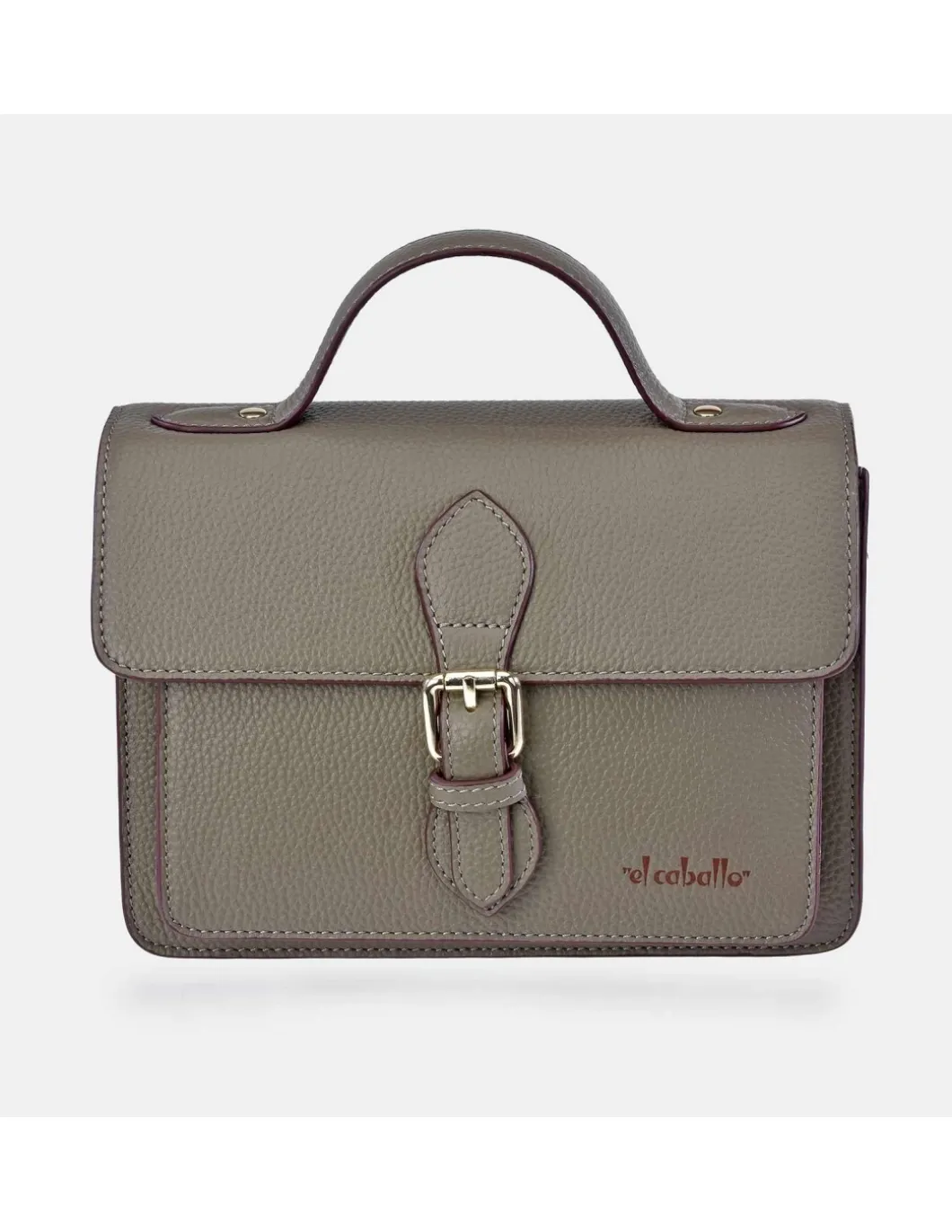EL CABALLO Bolso de mano en piel con solapa y bandolera para mujer