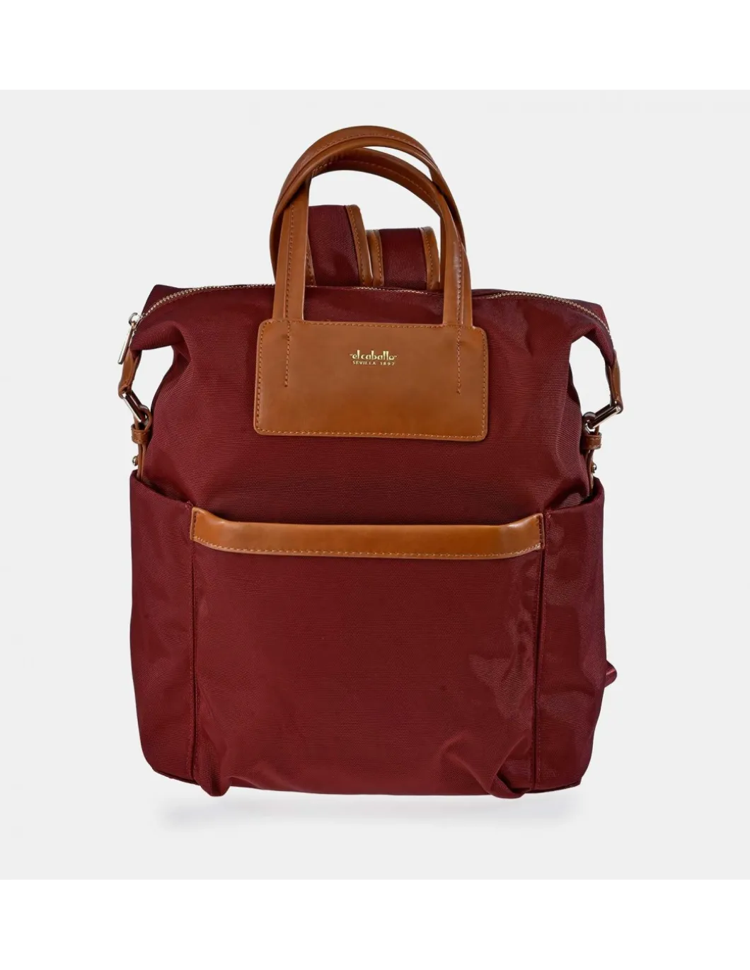 EL CABALLO bolso de mochila en Nylon y símil piel para mujer