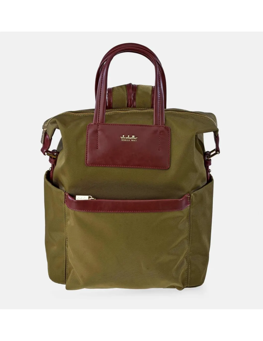 EL CABALLO bolso de mochila en Nylon y símil piel para mujer