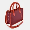 EL CABALLO Bolso mini Tote de mano en lona estampada y piel