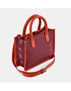 EL CABALLO Bolso mini Tote de mano en lona estampada y piel