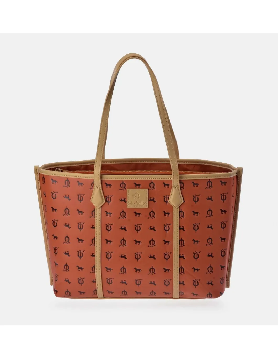 EL CABALLO bolso shopping grande de mujer calidad logo estampado sintético