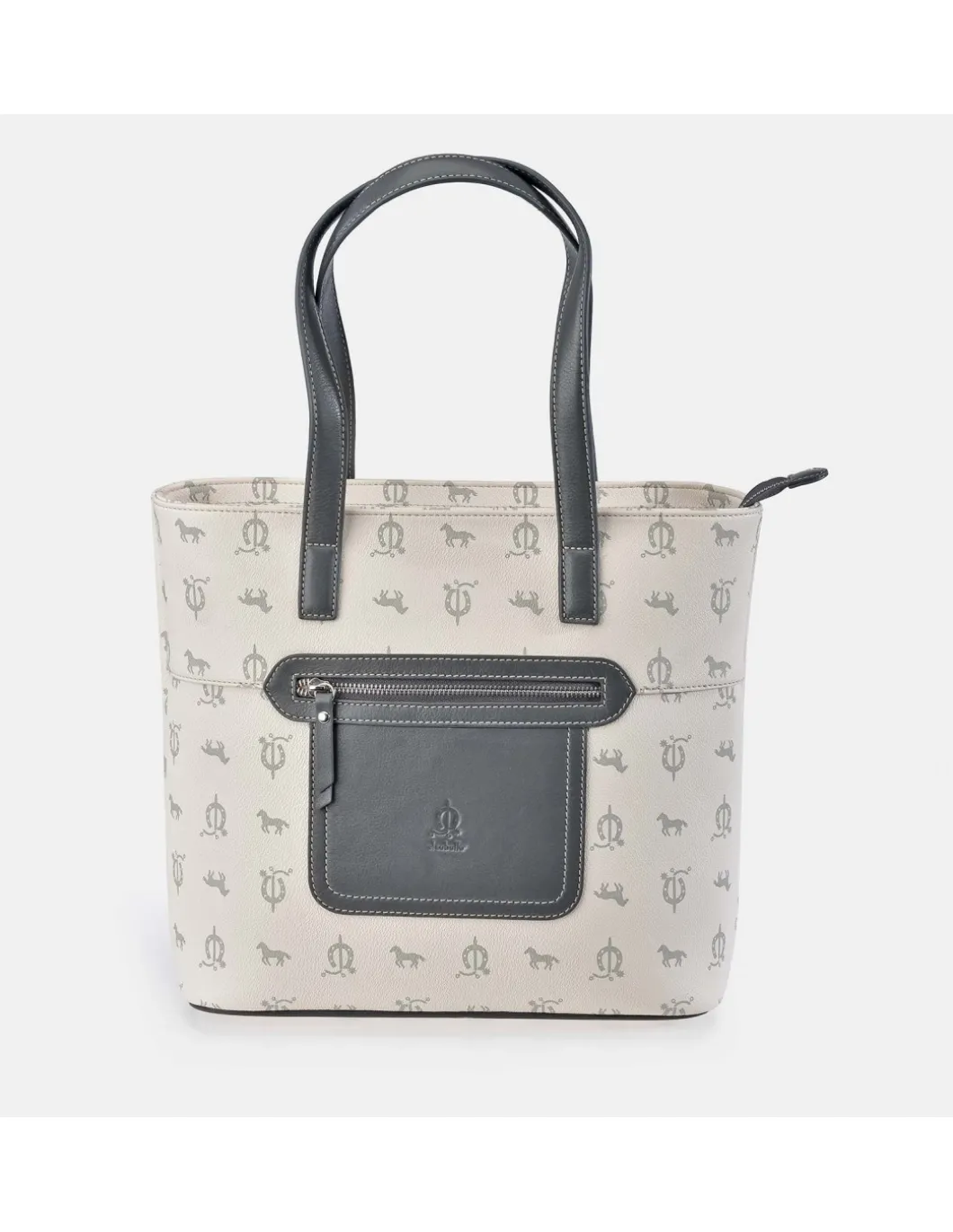 EL CABALLO Bolso Shopping doble asa para Mujer calidad Lona- Piel marca