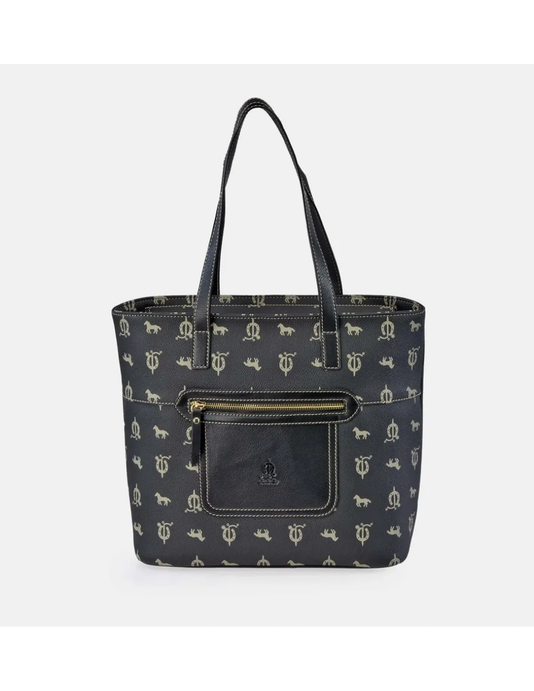EL CABALLO Bolso Shopping doble asa para Mujer calidad Lona- Piel marca
