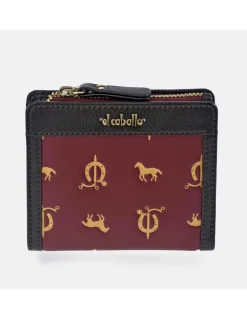 EL CABALLO mini monedero billetero para mujer en piel y lona