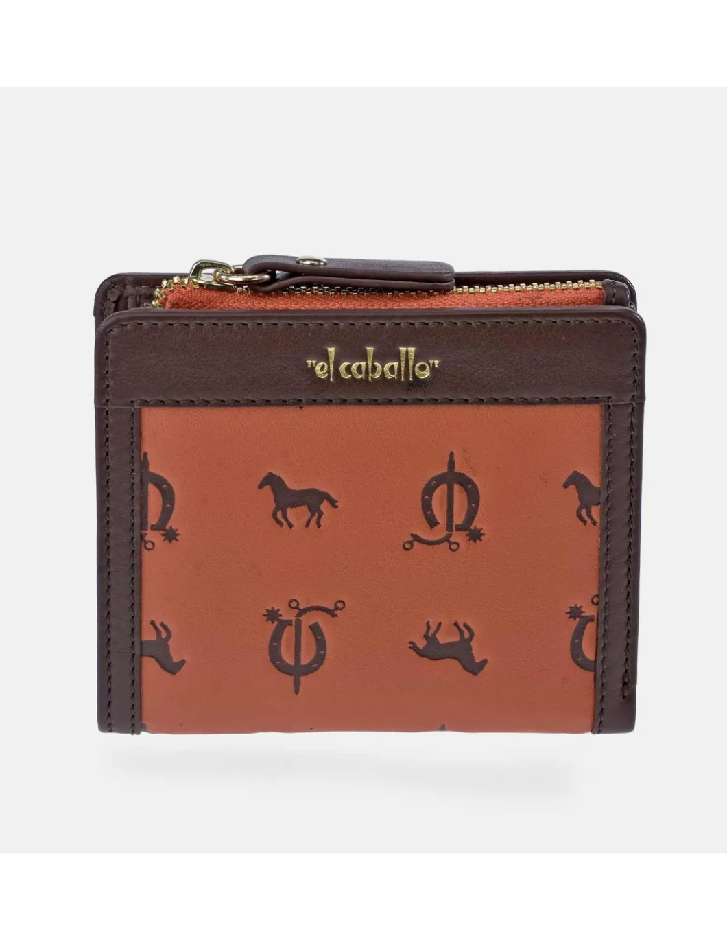 EL CABALLO mini monedero billetero para mujer en piel y lona