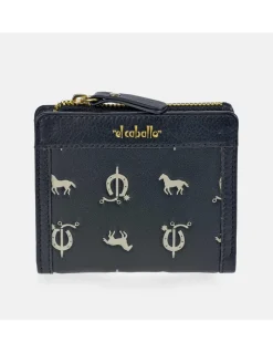 EL CABALLO mini monedero billetero para mujer en piel y lona