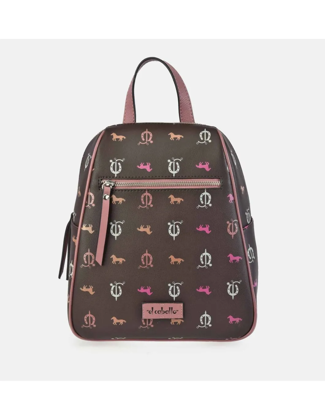 EL CABALLO Mochila Cremallera Mujer Piel Lona