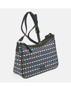GUY LAROCHE bolso bandolera para mujer en piel y lona estampada