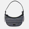 GUY LAROCHE bolso de hombro para mujer en piel y lona estampada