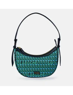 GUY LAROCHE bolso de hombro para mujer en piel y lona estampada