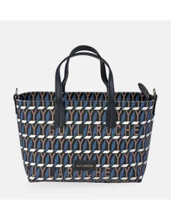 GUY LAROCHE bolso mini de mano para mujer en piel y lona estampada